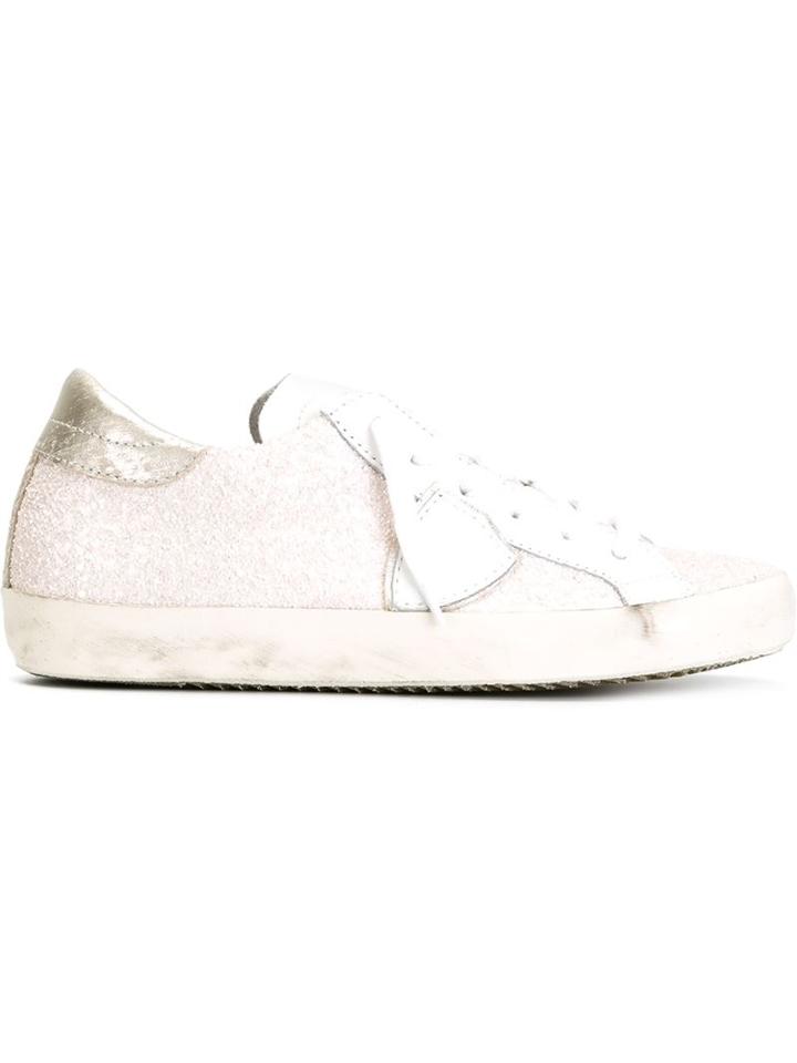 Philippe Model Logo Patch Sneakers, Women's, Size: 36, White, Calf Leather/rubber/pvc