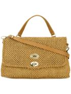 Zanellato Flip Lock Fold-over Tote, Women's, Brown, Leather/paper