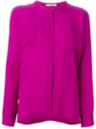 Etro Band Collar Shirt, Women's, Size: 40, Pink/purple, Silk