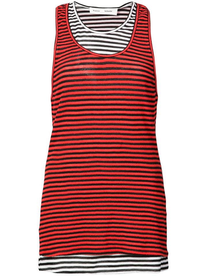 Proenza Schouler Pswl Striped Jersey Tank - Black
