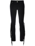 Don't Cry Fringed Skinny Trousers, Women's, Size: 30, Black, Cotton/polyamide/spandex/elastane