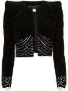 Saint Laurent Cropped Passementerie Velvet Jacket - Black