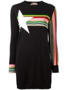 No21 Striped Sweatshirt Dress, Women's, Size: 42, Black, Silk/viscose/wool