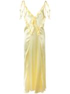 Attico - Ruffled Maxi Dress - Women - Silk - 2, Yellow/orange, Silk