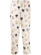 Marni Floral Print Cropped Trousers - White