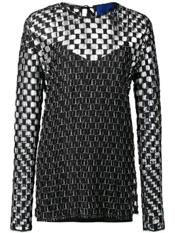 Sharon Wauchob Checked Transparent Blouse, Women's, Size: 40, Black, Polyester