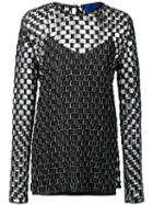Sharon Wauchob Checked Transparent Blouse, Women's, Size: 40, Black, Polyester