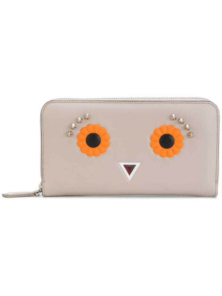 Fendi Embellished Zip-around Wallet - Nude & Neutrals