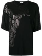 Versace Collection Floral Embossed Top - Black