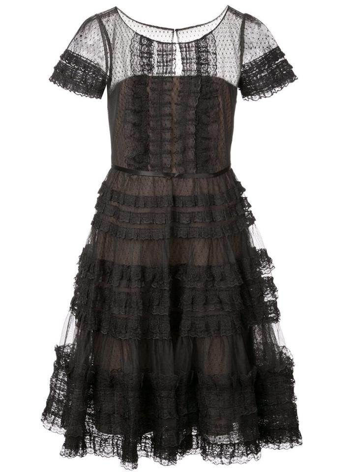 Marchesa Notte A-line Dress - Black