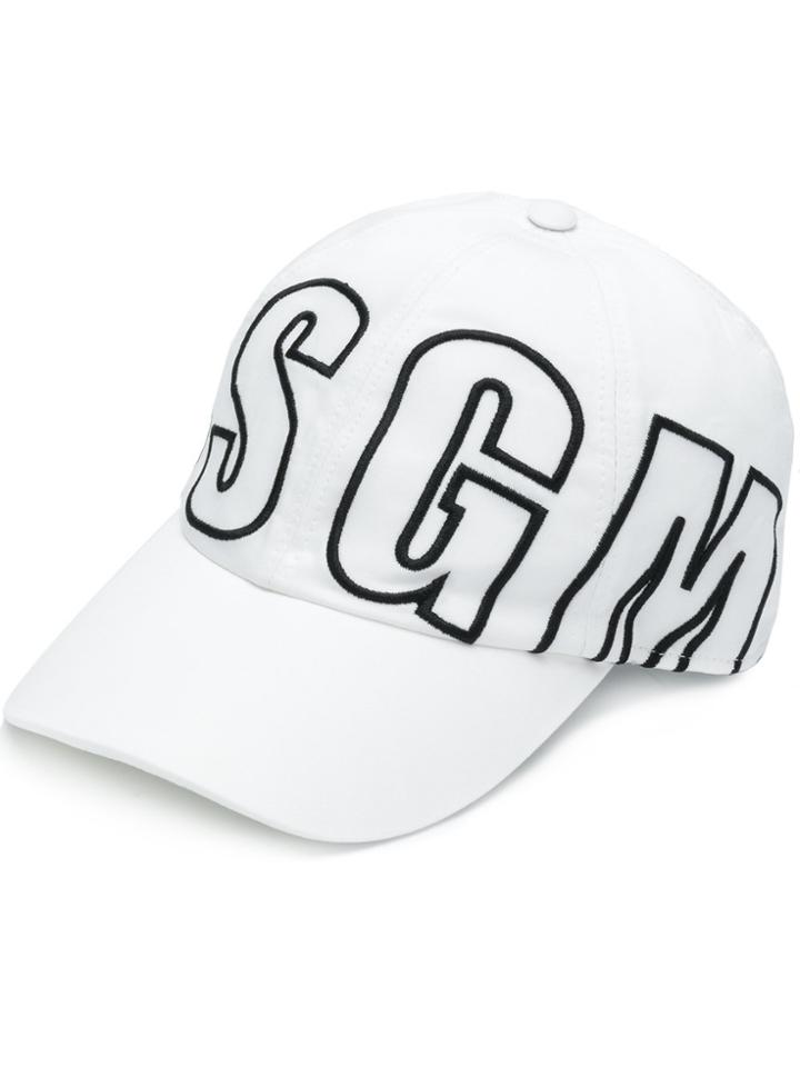 Msgm Logo Baseball Cap - White