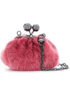 Weekend Max Mara Mini Pasticcino Fur Bag - Pink & Purple