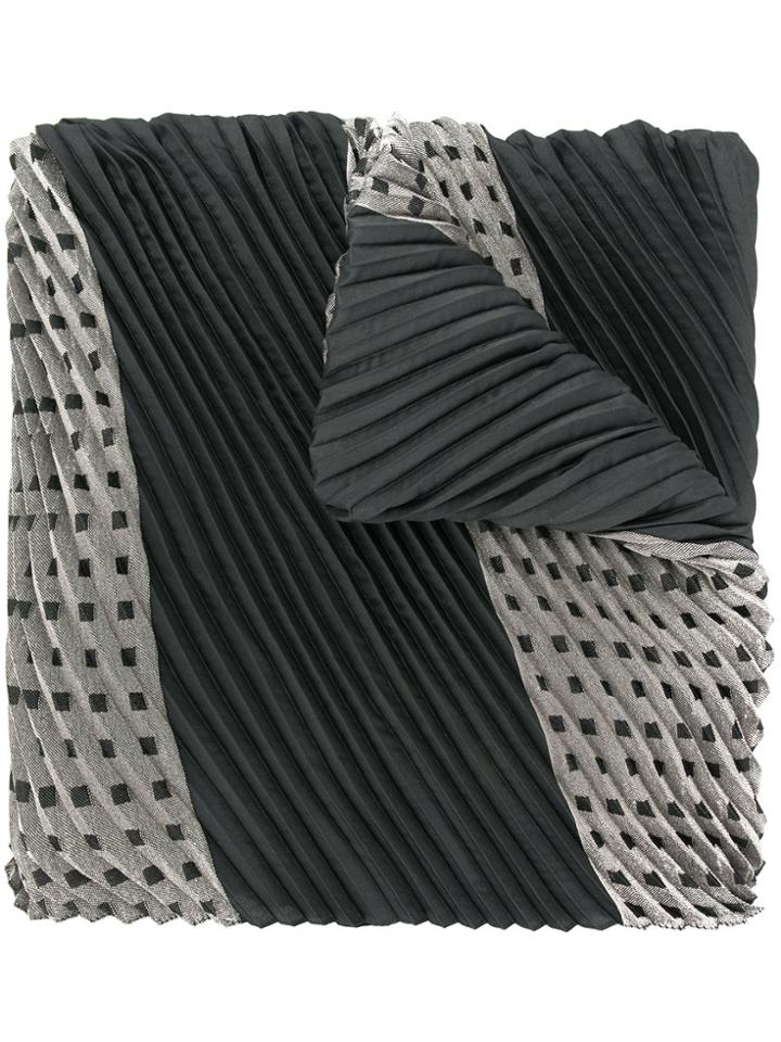 Emporio Armani Pleated Scarf - Black