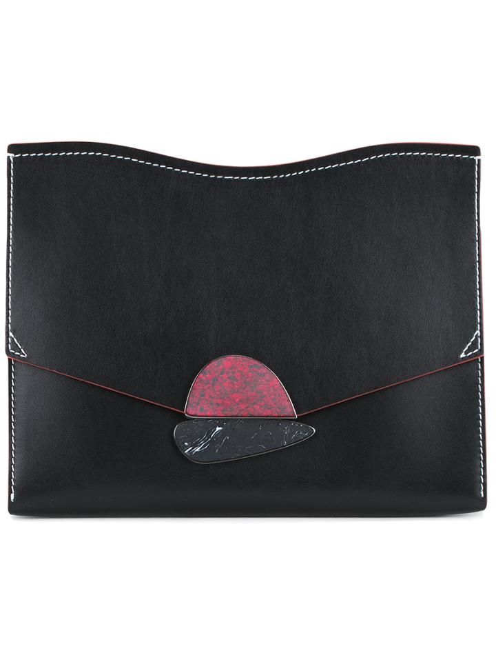 Proenza Schouler - Medium Curl Clutch - Women - Calf Leather - One Size, Black, Calf Leather