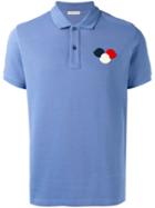 Moncler Logo Plaque Polo Shirt, Men's, Size: Large, Blue, Cotton