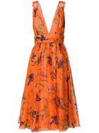 Fausto Puglisi Floral Print Dress - Orange