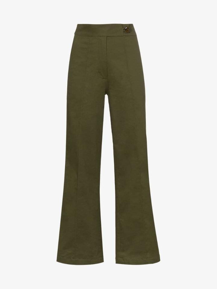 Usisi Stella Wide-leg Cropped Trousers - Green