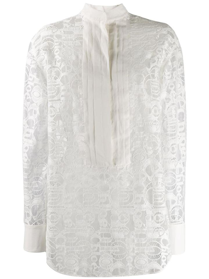 Chloé Logo Lace Shirt - White