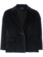 Aspesi One Button Cropped Jacket, Women's, Size: 46, Black, Cupro/alpaca/virgin Wool