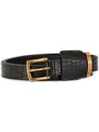 Y/project Embossed Crocodile-effect Belt - Black