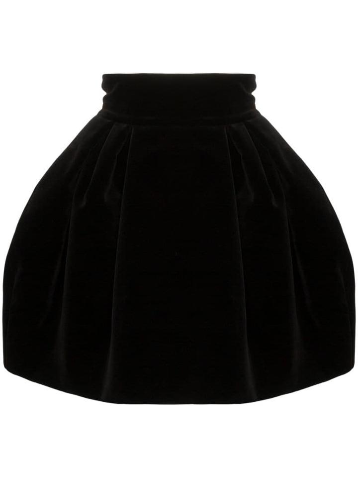 Alexandre Vauthier Pouf-shape Velvet Mini Skirt - Black