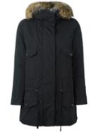Moncler 'margarita' Parka Coat, Women's, Size: 2, Black, Cotton/feather Down/rabbit Fur/coyote Fur