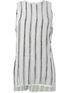 Proenza Schouler - Frayed Stripe Tank Top - Women - Silk/viscose - 2, Grey, Silk/viscose