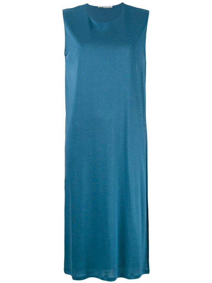 Acne Studios - Straight Shift Dress - Women - Lyocell - M, Women's, Blue, Lyocell
