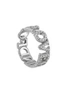 Gucci 18kt White Gold Blind For Love Diamond Band - Silver