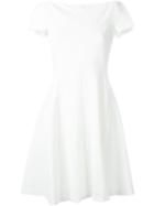 Emporio Armani Boat Neck Dress, Women's, Size: 42, White, Polyamide/polyester/spandex/elastane/viscose