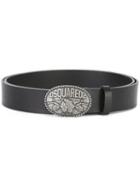 Dsquared2 Logo Buckle Belt, Men's, Size: 100, Black, Leather