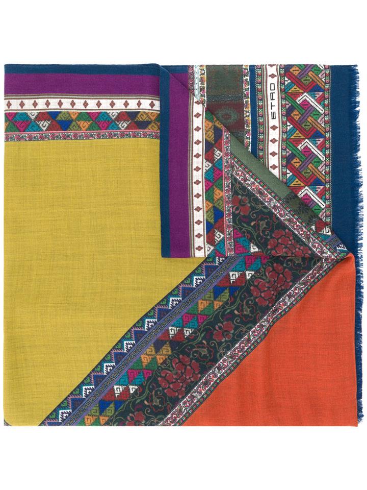 Etro Multi-pattern Scarf - Green