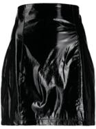 Blumarine Polished Effect Short Skirt - Black