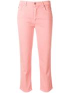 7 For All Mankind Cropped Slim Fit Jeans - Pink & Purple