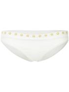 Duskii Hamptons Embroidered Bikini Bottoms - White