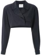 Framed Camisa Cropped Linen Framed - Black