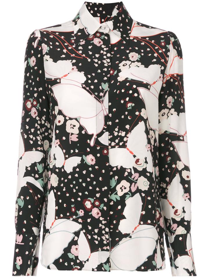 Valentino Butterfly Pop Print Blouse - Black