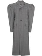 Blindness Puff Sleeve Single Breasted Coat - Grey