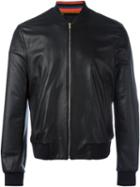 Paul Smith Leather Bomber Jacket, Men's, Size: Large, Black, Sheep Skin/shearling