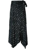 Isabel Marant Asymmetric Ruffled Skirt, Women's, Size: 42, Black, Silk