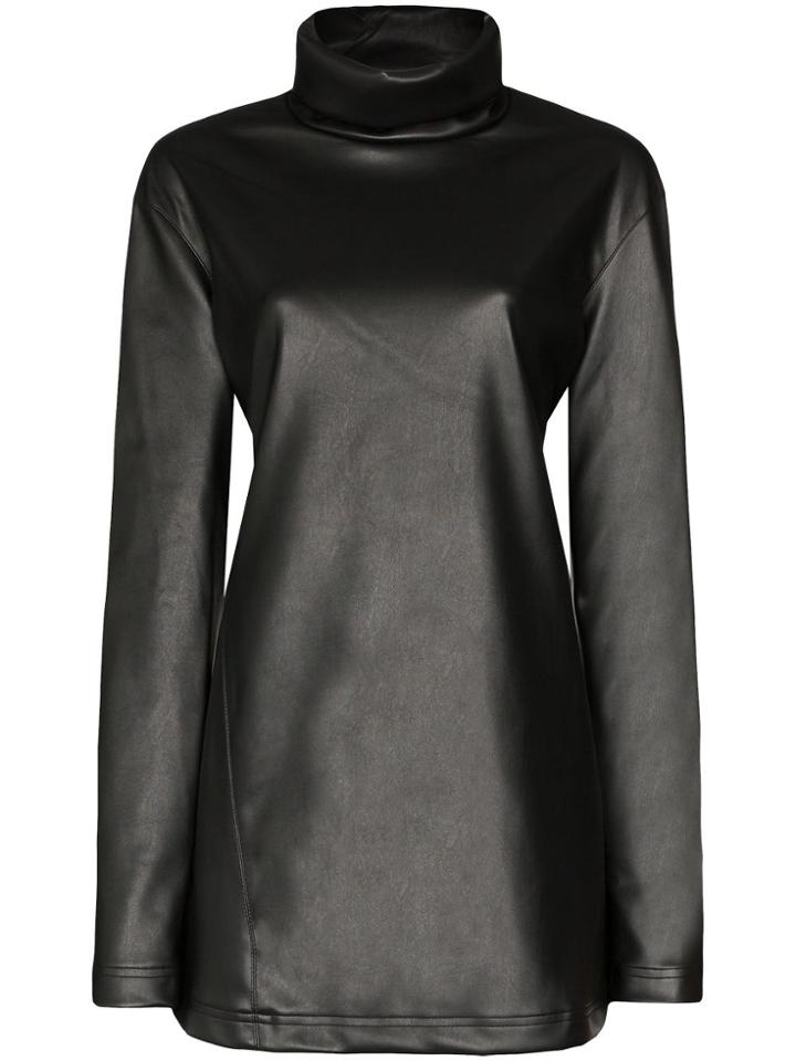 We11done Stand Collar Mini Dress - Black