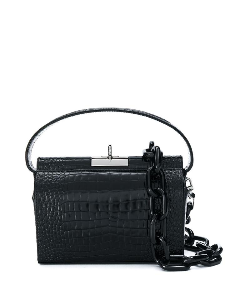 Gu De Milky Croc-effect Tote Bag - Black