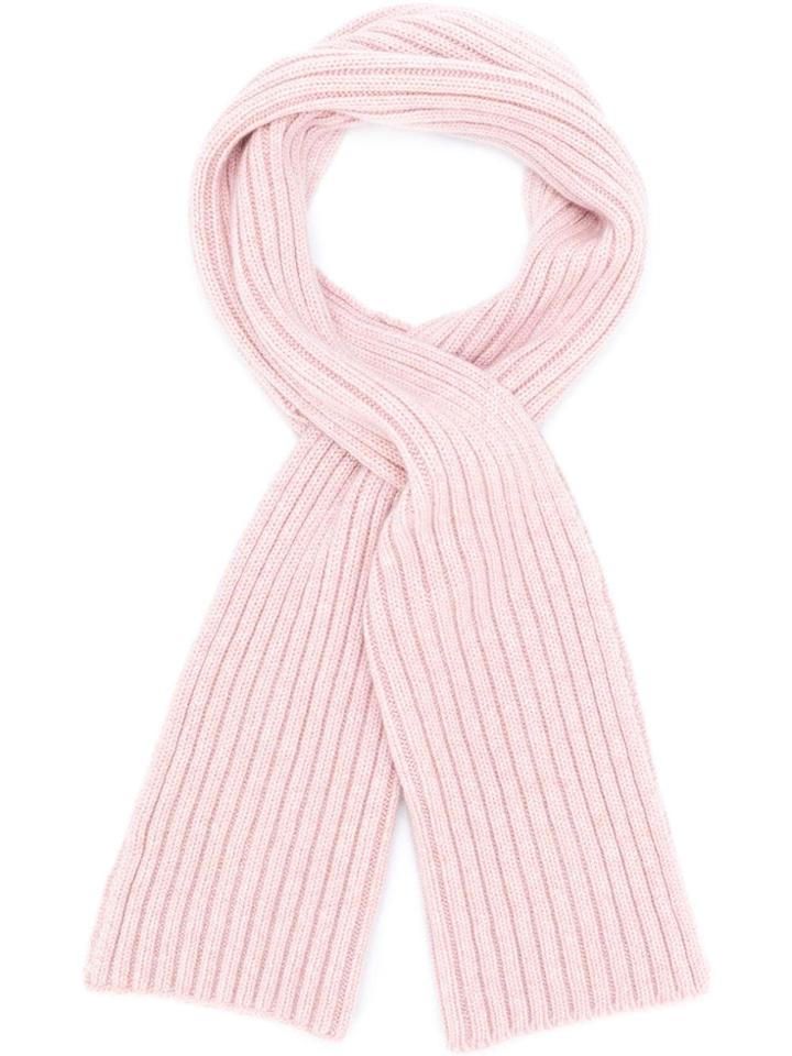 Pringle Of Scotland Ribbed Cross-over Scarf - Pink & Purple