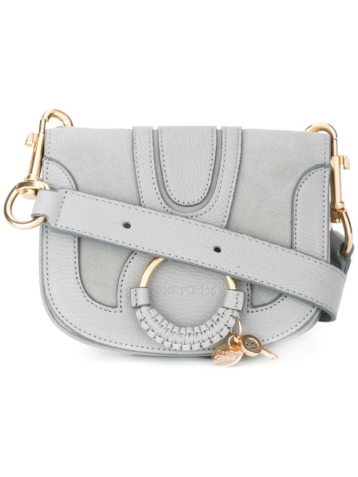 See By Chloé Hana Crossbody Bag, Women's, Grey, Cotton/calf Leather/goat Skin/leather