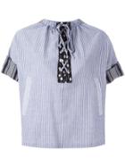 Jw Anderson Striped Laced Top - Grey