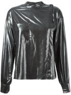 Isabel Marant Étoile - 'melva' Metallic (grey) Blouse - Women - Polyester - 40, Polyester