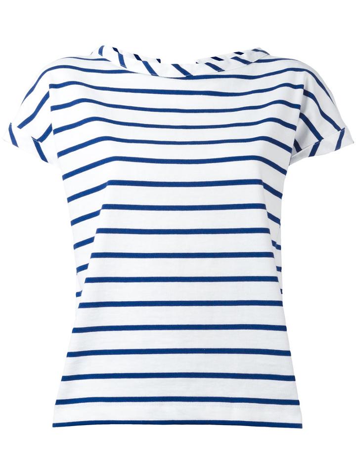 Semicouture Striped T-shirt, Women's, Size: Medium, White, Cotton
