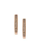 Wouters & Hendrix Gold 18kt Gold Champagne Diamond Hoop Earrings -