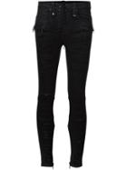 Unravel Distressed Skinny Jeans, Women's, Size: 26, Black, Polyester/cotton/polyamide/spandex/elastane