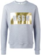 Msgm - Logo Print Sweatshirt - Men - Cotton/viscose - Xs, Grey, Cotton/viscose